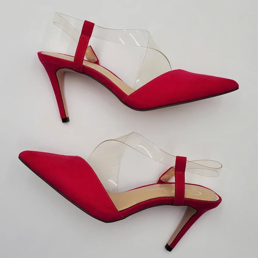 Jessica Simpson Magenta Sling Back Heels - Picture 7 of 17